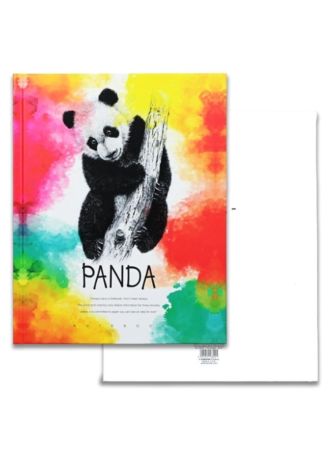 FIS® Hard Cover Notebook, Size 10"X8" Inches(254x203.2mm), 96 Sheets, 192 Pages, Single Line Ruling, White Paper, Packet of 5 Pieces, Panda Cover Design 3-FSNBHC1896-PAN3 - Image 3